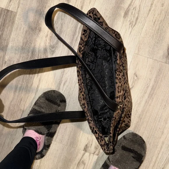 Calvin Klein Brown Leopard Print Tote - Picture 2 of 3